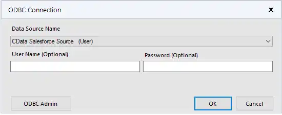 Select the configured DSN.